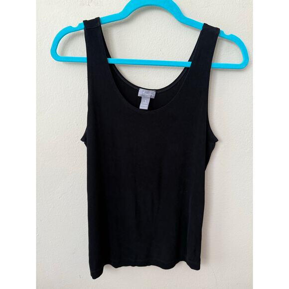 Chico's Size 3 XL Black Microfiber Contemporary Tank Top Acetate/Spandex - Picture 1 of 6